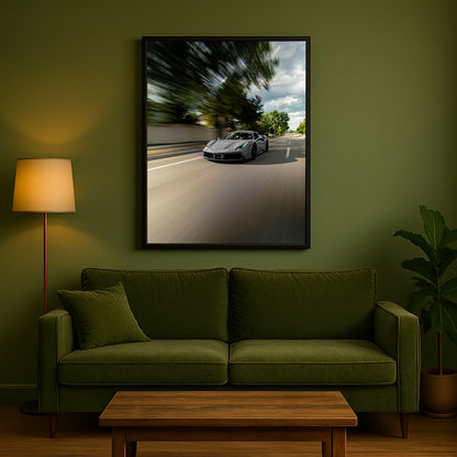 "Silent Speed" – Ferrari 488 | Framed Gloss Print